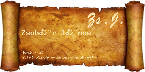 Zsohár János névjegykártya