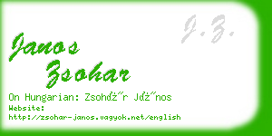 janos zsohar business card